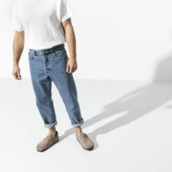 Birkenstock London Suede Leather -Sandal Stride Sales 1010504 f look m