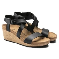 Sibyl Ring-Buckle Natural Leather Black -Sandal Stride Sales 1018677 pair