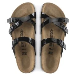 Birkenstock Franca Birko-Flor Patent Patent Black 14 Birkenstock Franca Birko-Flor Patent Patent Black -Sandal Stride Sales 1020177 top