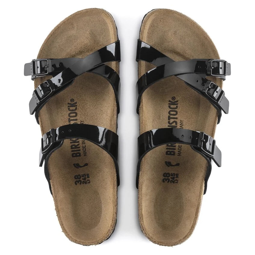 Birkenstock Franca Birko-Flor Patent Patent Black 6 Birkenstock Franca Birko-Flor Patent Patent Black - Image 6