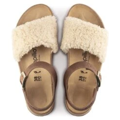 Glenda Natural Leather/Shearling -Sandal Stride Sales 1020217 top