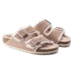Birkenstock Arizona Shearling Suede Leather -Sandal Stride Sales 1020389 pair