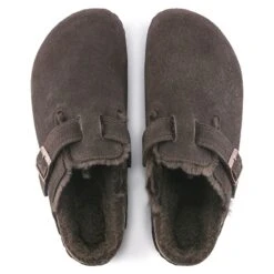 Birkenstock Boston Shearling Suede Leather -Sandal Stride Sales 1020529 top