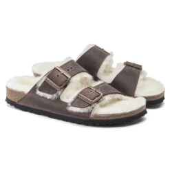 Birkenstock Arizona Shearling Oiled Leather -Sandal Stride Sales 1021049 pair
