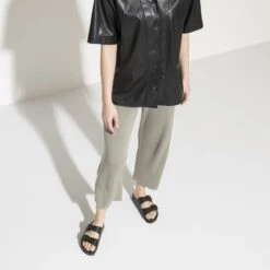 Birkenstock Arizona Natural Leather Black -Sandal Stride Sales 1021277 f look f