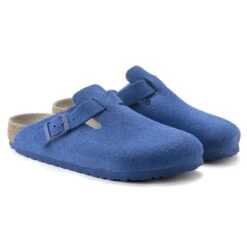 Birkenstock Boston Suede Leather Ultra Blue -Sandal Stride Sales 1022556 pair