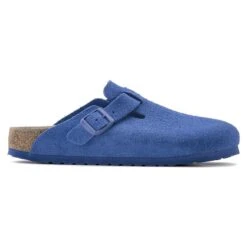 Birkenstock Boston Suede Leather Ultra Blue -Sandal Stride Sales 1022556 side