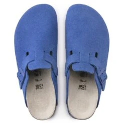 Birkenstock Boston Suede Leather Ultra Blue -Sandal Stride Sales 1022556 top