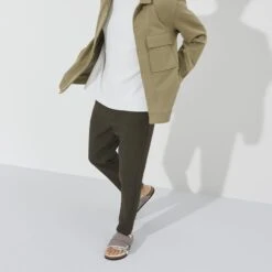 Birkenstock Kyoto Suede Leather -Sandal Stride Sales 1023197 f look m