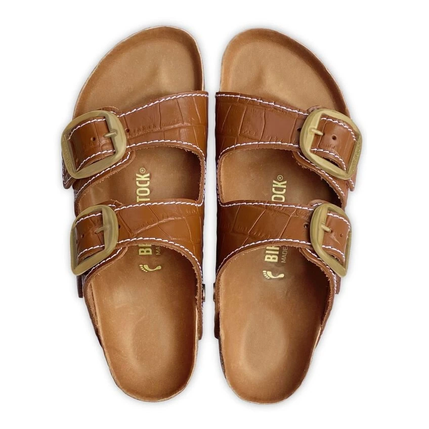 Birkenstock Arizona Big Buckle Embossed Natural Leather Cognac 4 Birkenstock Arizona Big Buckle Embossed Natural Leather Cognac - Image 4
