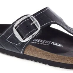 Birkenstock Gizeh Big Buckle Natural Leather Patent Black -Sandal Stride Sales 1023779 detail 1