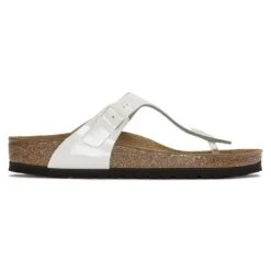 Birkenstock Gizeh Natural Leather Patent -Sandal Stride Sales 1023897 side