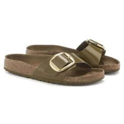 Birkenstock Madrid Natural Leather Patent -Sandal Stride Sales 1024141 pair