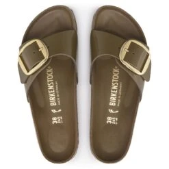 Birkenstock Madrid Natural Leather Patent -Sandal Stride Sales 1024141 top