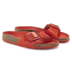 Birkenstock Madrid Big Buckle Natural Leather Patent -Sandal Stride Sales 1024272 pair