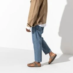 Birkenstock Gizeh Birko-Flor Nubuck Stone -Sandal Stride Sales 43393 f look m