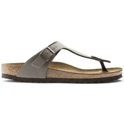 Birkenstock Gizeh Birko-Flor Nubuck Stone -Sandal Stride Sales 43393 side