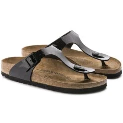 Birkenstock Gizeh Birko-Flor Patent -Sandal Stride Sales 43661 pair